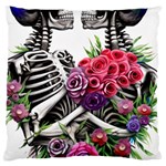 Gothic Floral Skeletons Standard Premium Plush Fleece Cushion Case (One Side)