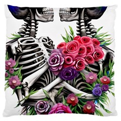 Gothic Floral Skeletons Standard Premium Plush Fleece Cushion Case (Two Sides) from ArtsNow.com Back