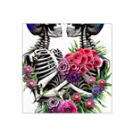 Gothic Floral Skeletons Satin Bandana Scarf 22  x 22 