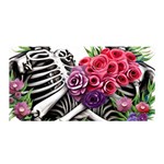 Gothic Floral Skeletons Satin Wrap 35  x 70 