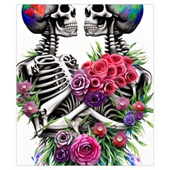 Gothic Floral Skeletons Drawstring Pouch (XS) from ArtsNow.com Back