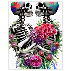 Gothic Floral Skeletons Drawstring Pouch (XL) from ArtsNow.com Back
