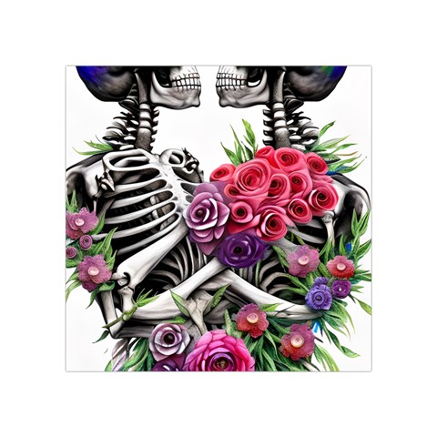 Gothic Floral Skeletons Square Tapestry (Small) from ArtsNow.com Front