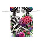 Gothic Floral Skeletons Lightweight Drawstring Pouch (S)