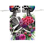 Gothic Floral Skeletons Lightweight Drawstring Pouch (XL)