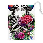 Gothic Floral Skeletons Drawstring Pouch (4XL)