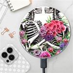 Gothic Floral Skeletons Wireless Fast Charger(White)