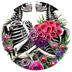 Gothic Floral Skeletons Round Trivet