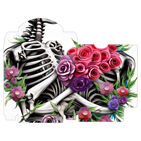 Gothic Floral Skeletons Playing Cards Single Design (Rectangle) with Custom Box from ArtsNow.com Poker Box