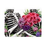 Gothic Floral Skeletons One Side Premium Plush Fleece Blanket (Mini)