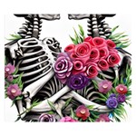 Gothic Floral Skeletons One Side Premium Plush Fleece Blanket (Small)