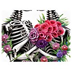 Gothic Floral Skeletons One Side Premium Plush Fleece Blanket (Extra Small)