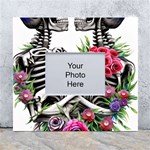 Gothic Floral Skeletons White Wall Photo Frame 5  x 7 