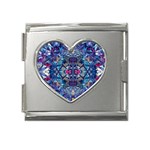 Denim On Pour Mega Link Heart Italian Charm (18mm)