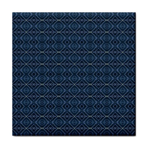 Blue Diamonds Motif Fancy Pattern Design Tile Coaster from ArtsNow.com Front