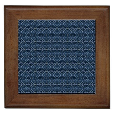 Blue Diamonds Motif Fancy Pattern Design Framed Tile from ArtsNow.com Front