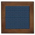 Blue Diamonds Motif Fancy Pattern Design Framed Tile