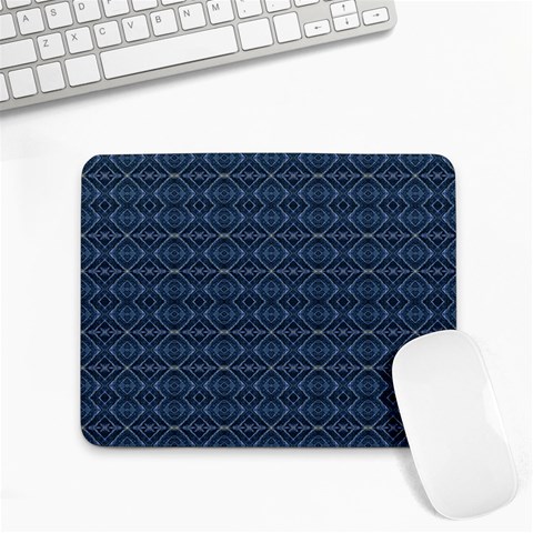 Blue Diamonds Motif Fancy Pattern Design Small Mousepad from ArtsNow.com Front