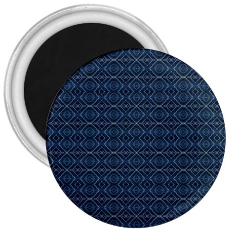 Blue Diamonds Motif Fancy Pattern Design 3  Magnets from ArtsNow.com Front