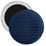 Blue Diamonds Motif Fancy Pattern Design 3  Magnets