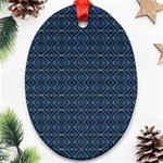 Blue Diamonds Motif Fancy Pattern Design Ornament (Oval)