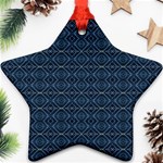 Blue Diamonds Motif Fancy Pattern Design Ornament (Star)