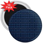 Blue Diamonds Motif Fancy Pattern Design 3  Magnets (10 pack) 