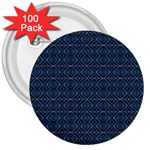 Blue Diamonds Motif Fancy Pattern Design 3  Buttons (100 pack) 