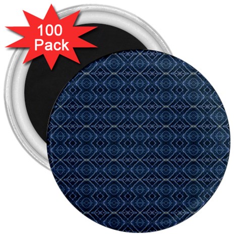 Blue Diamonds Motif Fancy Pattern Design 3  Magnets (100 pack) from ArtsNow.com Front