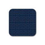 Blue Diamonds Motif Fancy Pattern Design Rubber Coaster (Square)