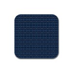 Blue Diamonds Motif Fancy Pattern Design Rubber Square Coaster (4 pack)