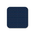 Blue Diamonds Motif Fancy Pattern Design Rubber Square Coaster (4 pack)