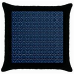 Blue Diamonds Motif Fancy Pattern Design Throw Pillow Case (Black)