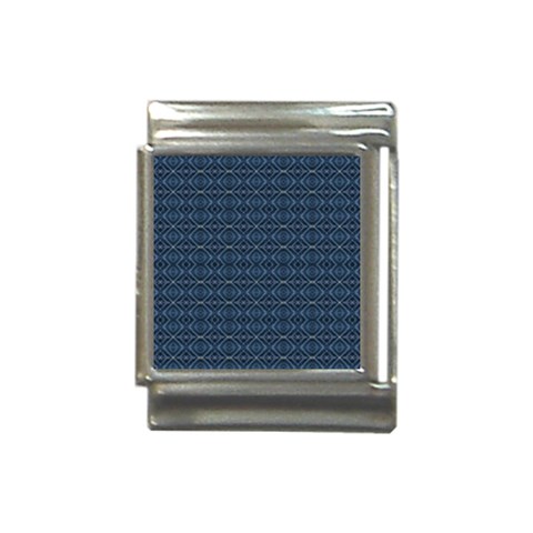 Blue Diamonds Motif Fancy Pattern Design Italian Charm (13mm) from ArtsNow.com Front