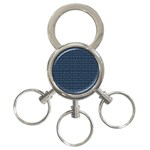 Blue Diamonds Motif Fancy Pattern Design 3-Ring Key Chain