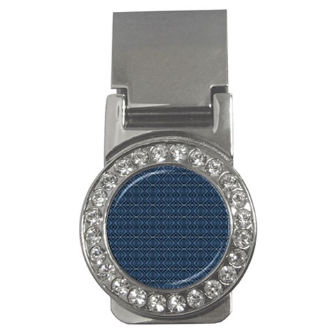 Blue Diamonds Motif Fancy Pattern Design Money Clips (CZ)  from ArtsNow.com Front