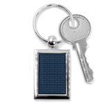 Blue Diamonds Motif Fancy Pattern Design Key Chain (Rectangle)