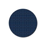 Blue Diamonds Motif Fancy Pattern Design Rubber Coaster (Round)