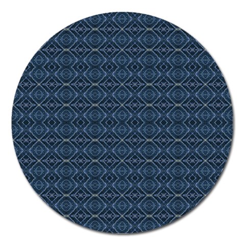 Blue Diamonds Motif Fancy Pattern Design Magnet 5  (Round) from ArtsNow.com Front