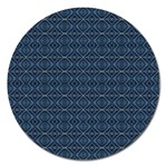 Blue Diamonds Motif Fancy Pattern Design Magnet 5  (Round)