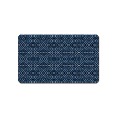 Blue Diamonds Motif Fancy Pattern Design Magnet (Name Card) from ArtsNow.com Front