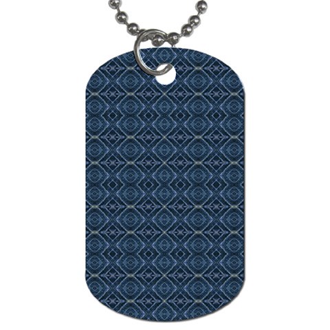 Blue Diamonds Motif Fancy Pattern Design Dog Tag (Two Sides) from ArtsNow.com Front