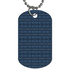 Blue Diamonds Motif Fancy Pattern Design Dog Tag (Two Sides) from ArtsNow.com Back