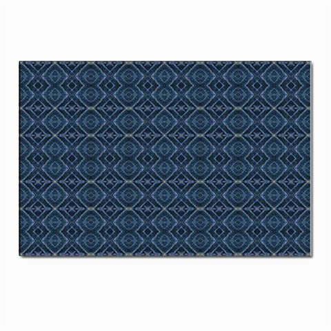 Blue Diamonds Motif Fancy Pattern Design Postcards 5  x 7  (Pkg of 10) from ArtsNow.com Front