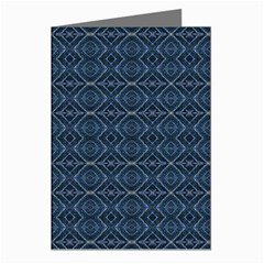 Blue Diamonds Motif Fancy Pattern Design Greeting Cards (Pkg of 8) from ArtsNow.com Left