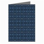 Blue Diamonds Motif Fancy Pattern Design Greeting Cards (Pkg of 8)