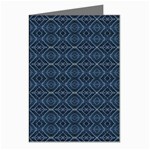 Blue Diamonds Motif Fancy Pattern Design Greeting Cards (Pkg of 8)