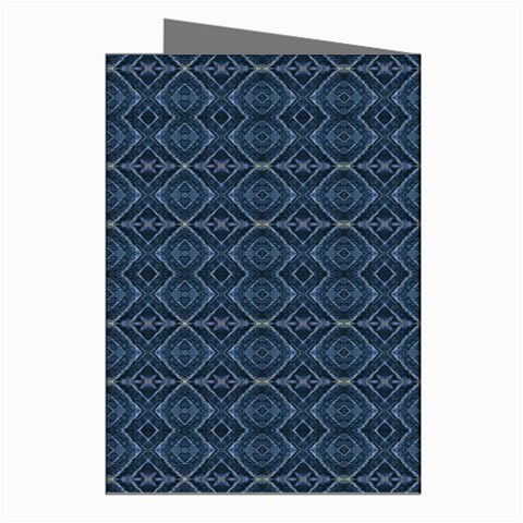 Blue Diamonds Motif Fancy Pattern Design Greeting Cards (Pkg of 8) from ArtsNow.com Right