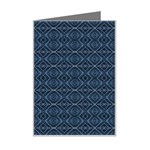 Blue Diamonds Motif Fancy Pattern Design Mini Greeting Card