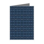 Blue Diamonds Motif Fancy Pattern Design Mini Greeting Card